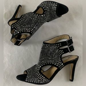Inc International Concepts Shoes Womens 5.5 Sandals Black Studded Rhinestone